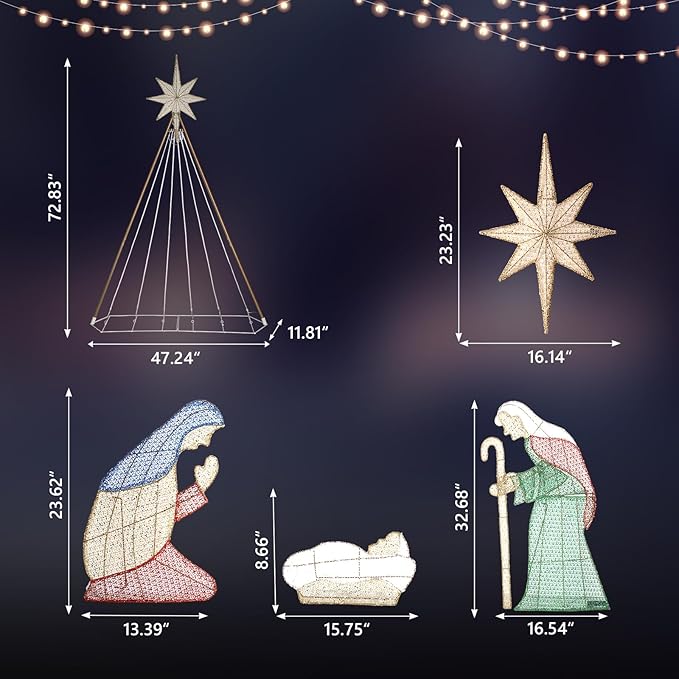 6FT Nativity Scene for Outdoor Christmas Decorations