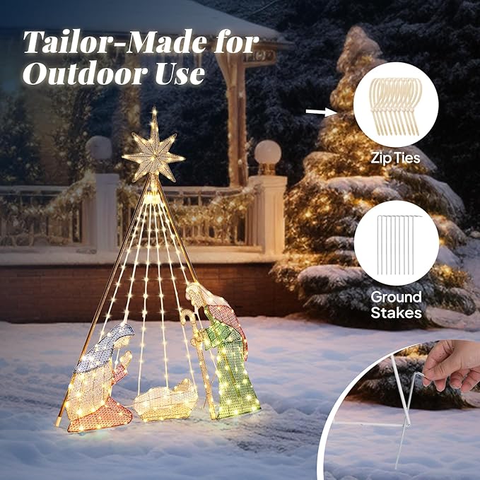 6FT Nativity Scene for Outdoor Christmas Decorations