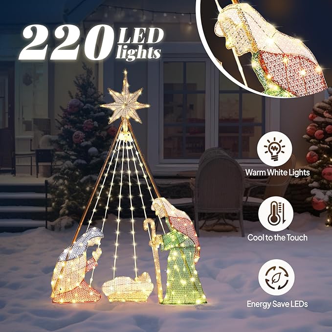 6FT Nativity Scene for Outdoor Christmas Decorations