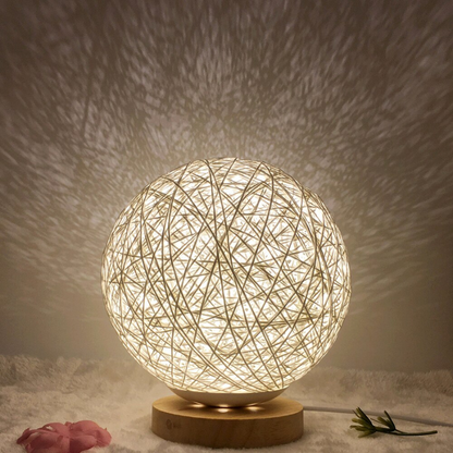 Round Rattan Desk Lamp