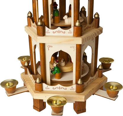 18/24 Inches Wooden Christmas Pyramid - Nativity Play