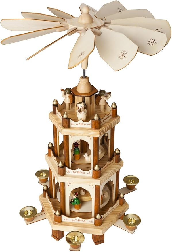 18/24 Inches Wooden Christmas Pyramid - Nativity Play