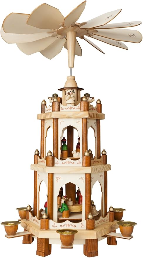 18/24 Inches Wooden Christmas Pyramid - Nativity Play