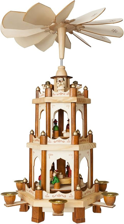 18/24 Inches Wooden Christmas Pyramid - Nativity Play
