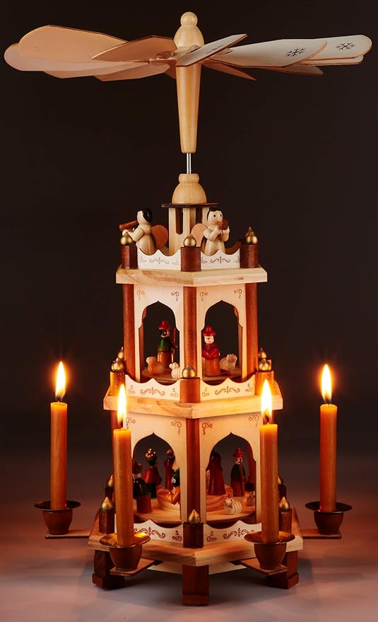 18/24 Inches Wooden Christmas Pyramid - Nativity Play