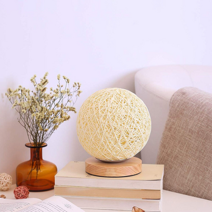 Round Rattan Desk Lamp