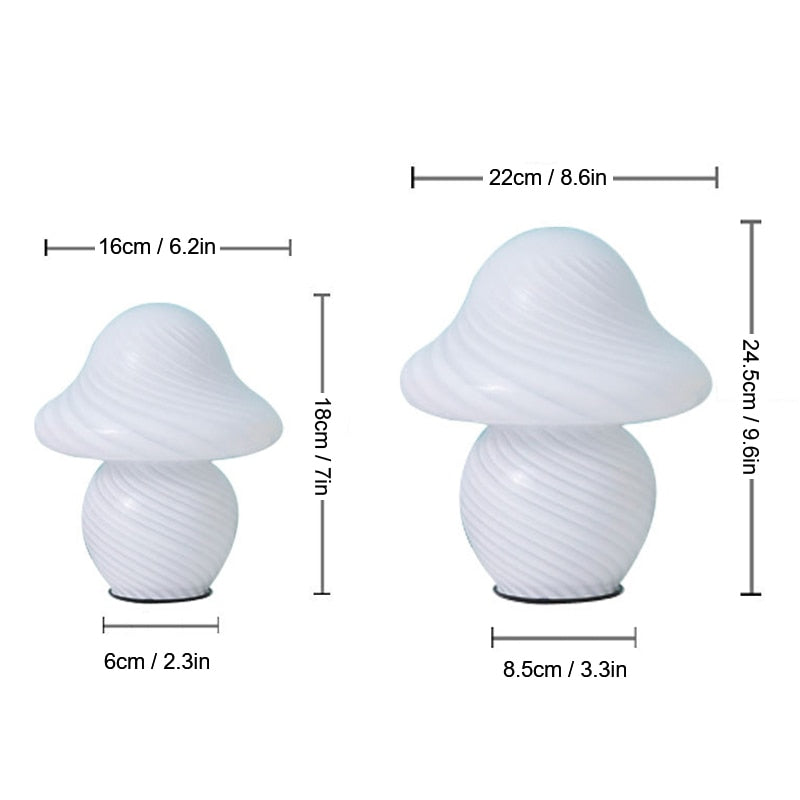 Ordinary Glass Mushroom Lamp