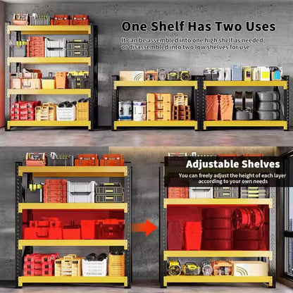 5000-Pound Garage Shelving, 59" Wide, Heavy-Duty Four-Tier Metal Storage Rack