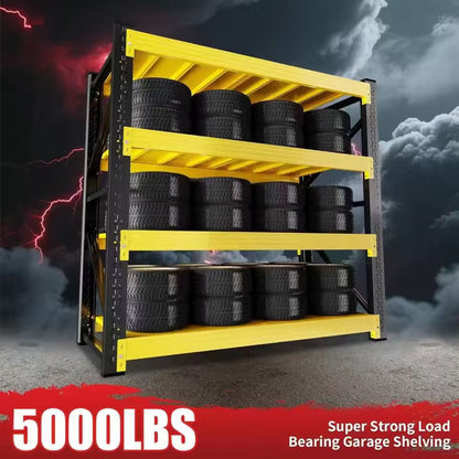 5000-Pound Garage Shelving, 59" Wide, Heavy-Duty Four-Tier Metal Storage Rack